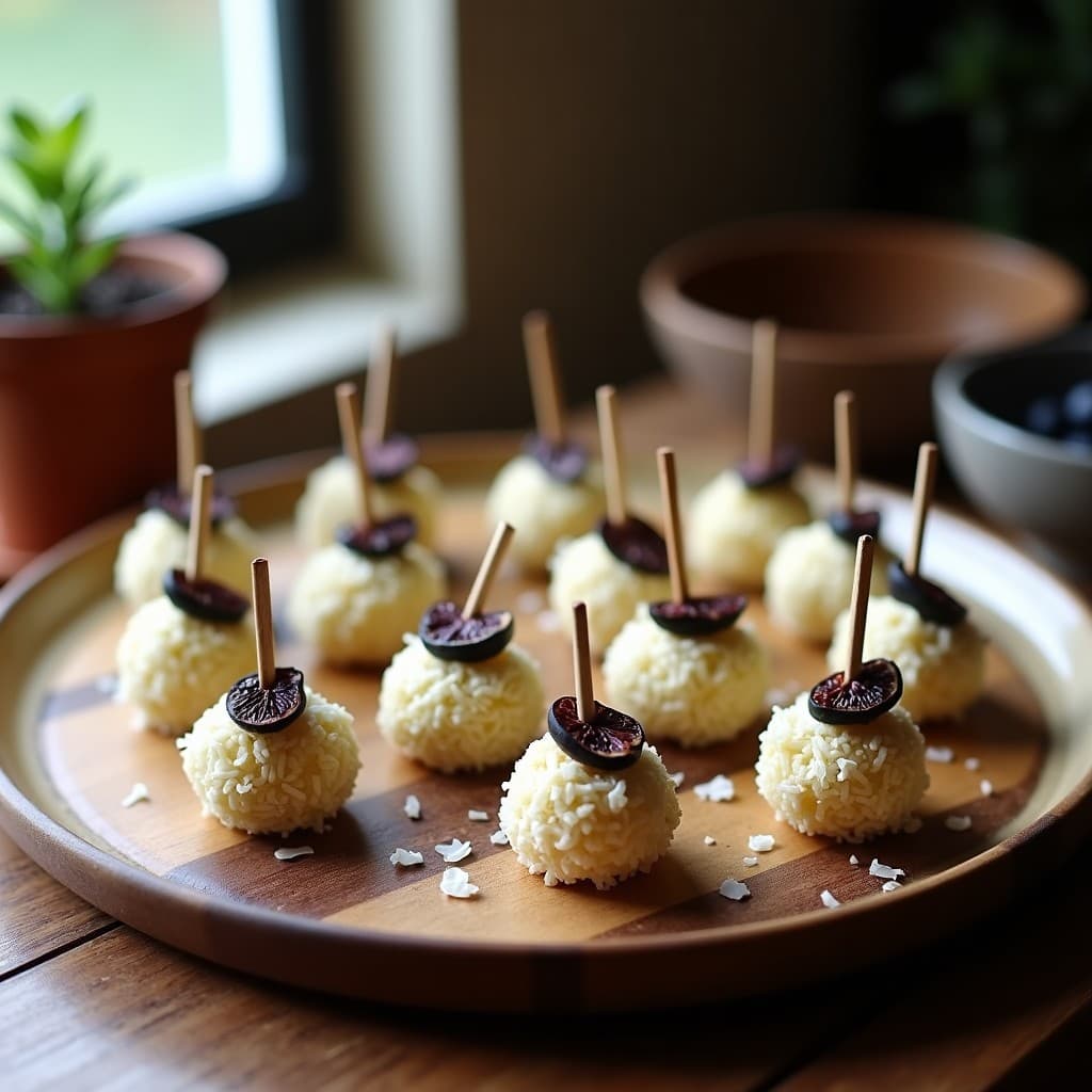 Bolitas de Queso de Anacardos y Higos Negros: Aperitivo Vegano Sin Cocción