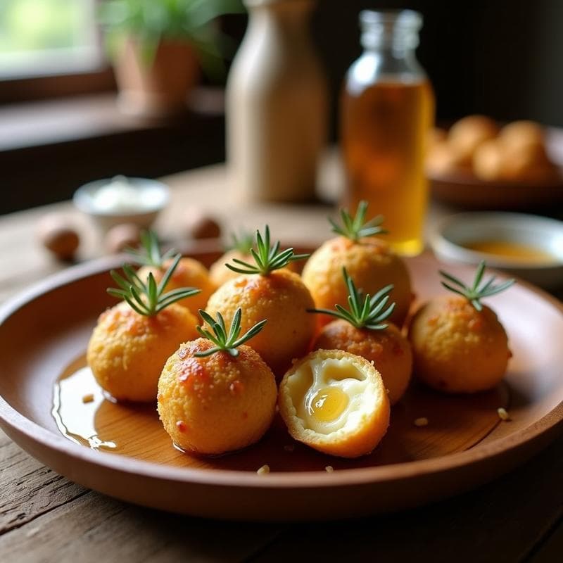 Bolitas de Queso de Cabra y Nueces: Aperitivo Crujiente Horneado con Miel