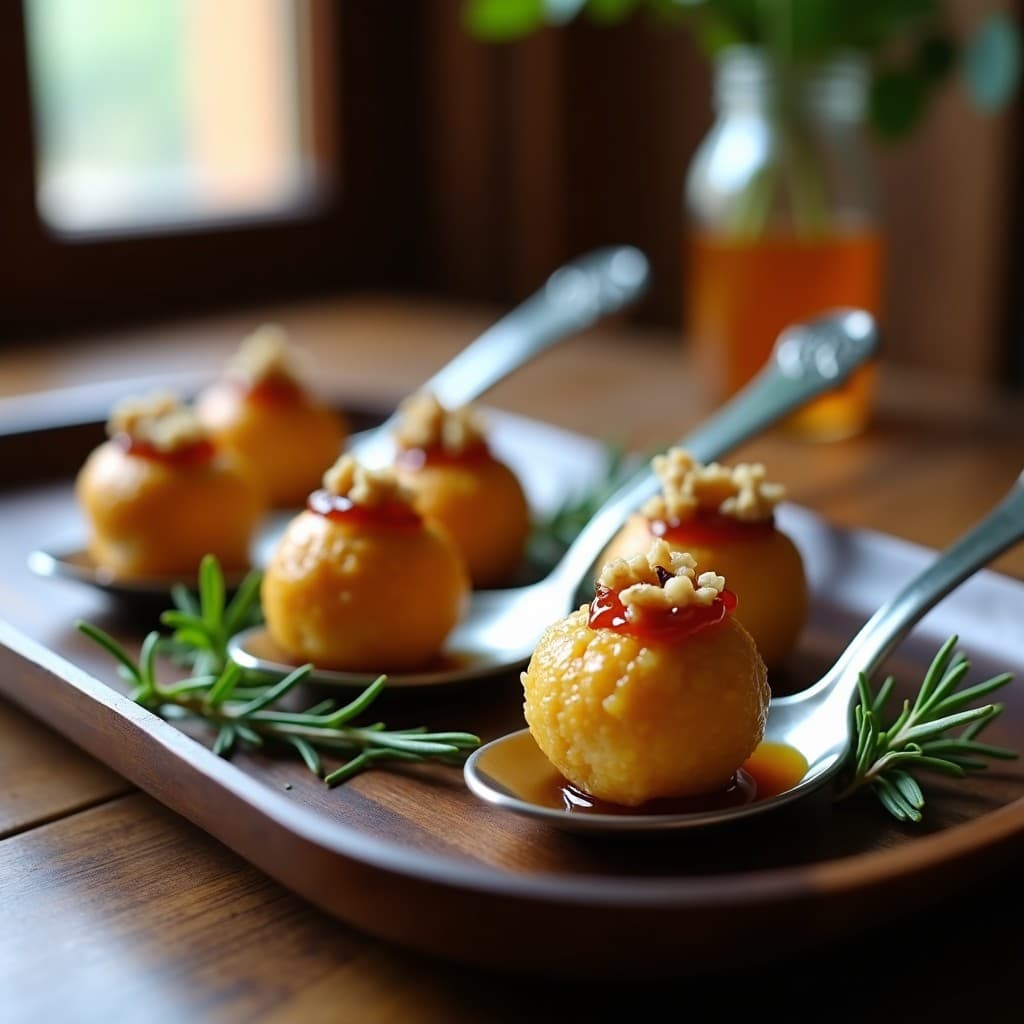 Bolitas de Queso de Cabra y Nueces con Mermelada de Cebolla: Canapés Gourmet en 10 Minutos
