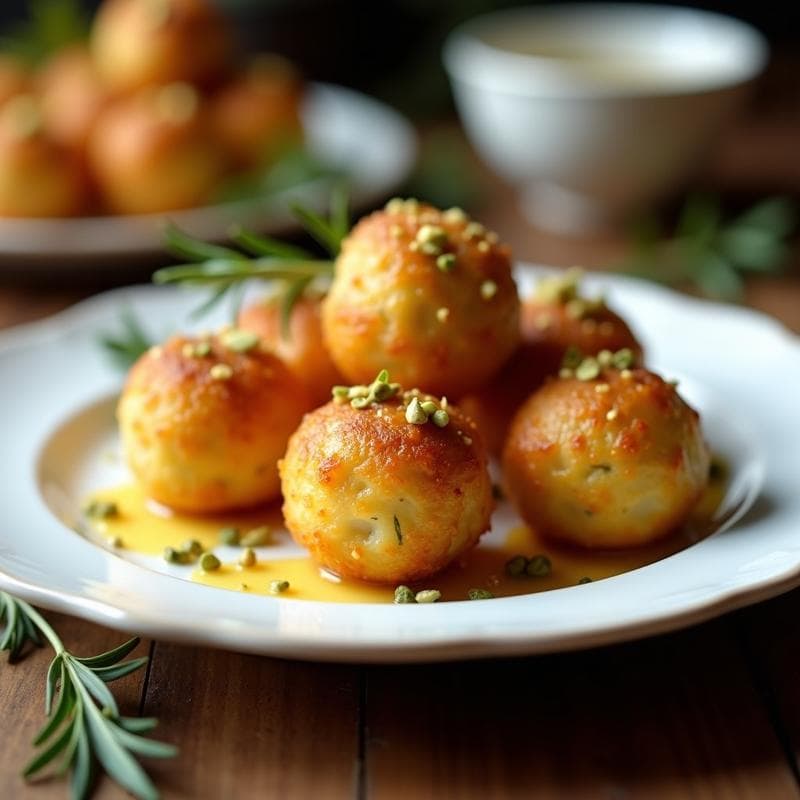 Bolitas de Queso de Cabra y Pistacho con Miel de Romero: Receta Griega en Airfryer