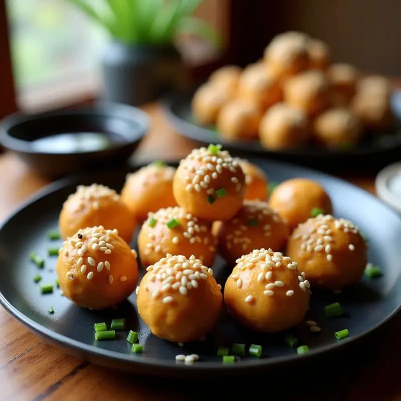 Bolitas de Queso de Cacahuete y Jengibre: Aperitivo Asiático Vegano y Sin Gluten