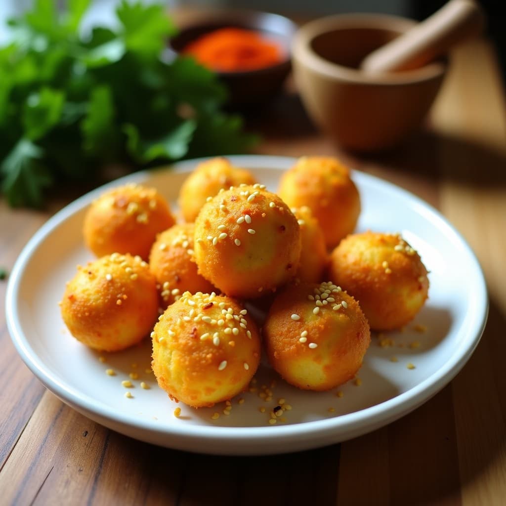 Bolitas de Queso de Caju y Azafrán: Aperitivo Keto en Airfryer con Toque Iraní