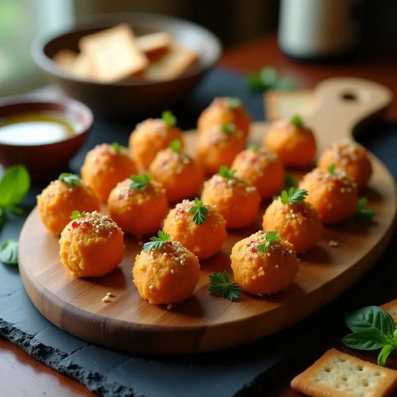 Bolitas de Queso de Cajú y Pimentón Picante: Aperitivo Vegano Gourmet en 5 Minutos