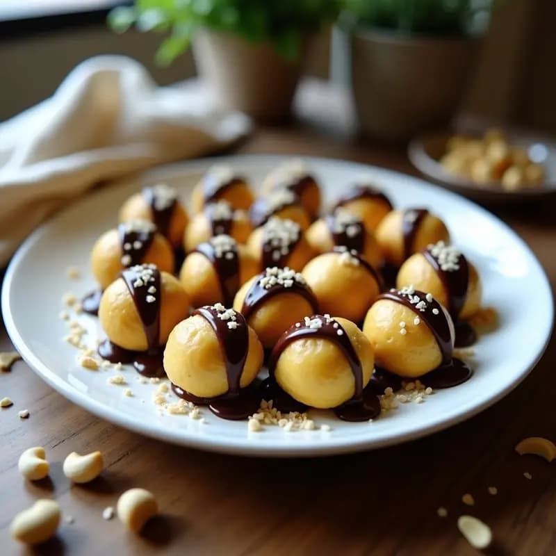 Bolitas de Queso de Cashew y Cúrcuma con Cobertura de Chocolate 100%: Snack Antiinflamatorio en 15 Minutos
