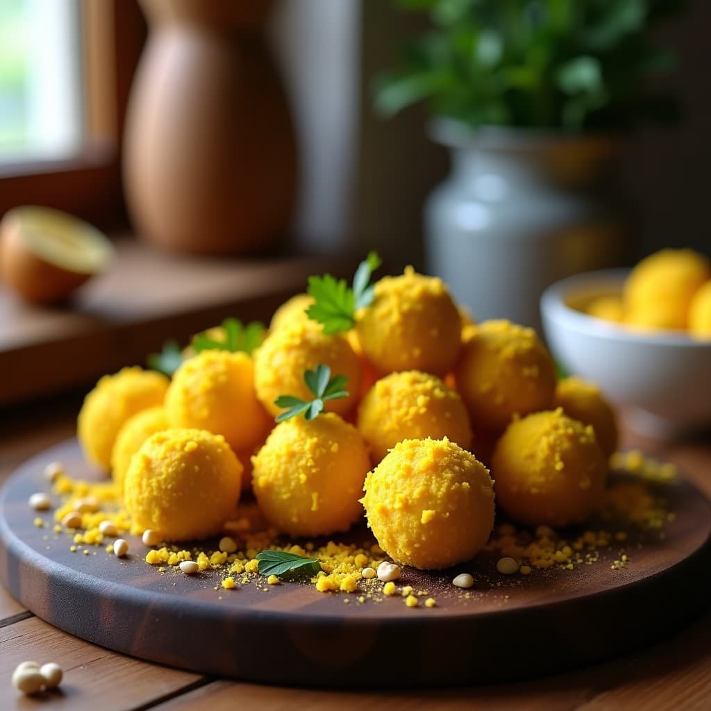 Bolitas de Queso de Cúrcuma y Nueces de Macadamia: Aperitivo Keto y Sin Lácteos