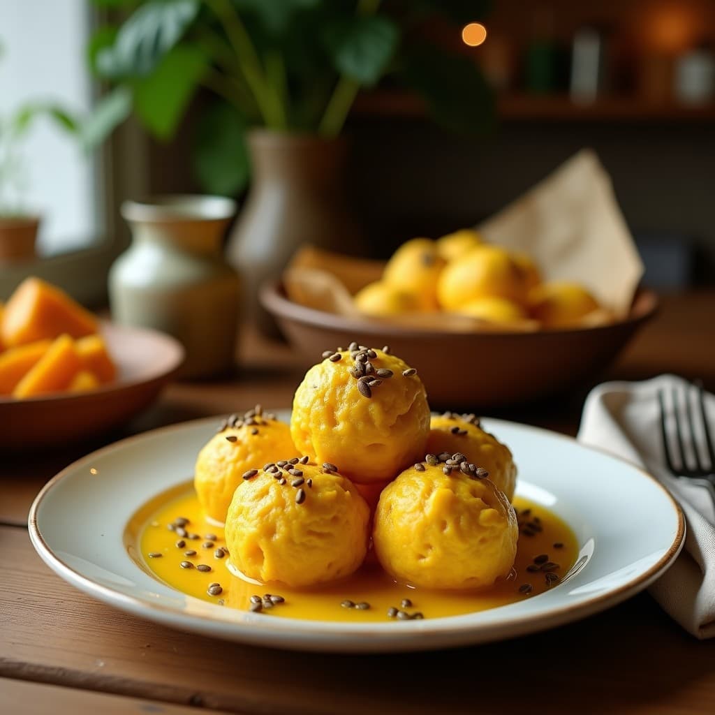 Bolitas de Queso de Cúrcuma y Semillas de Girasol: Aperitivo Vegano y Crunchy