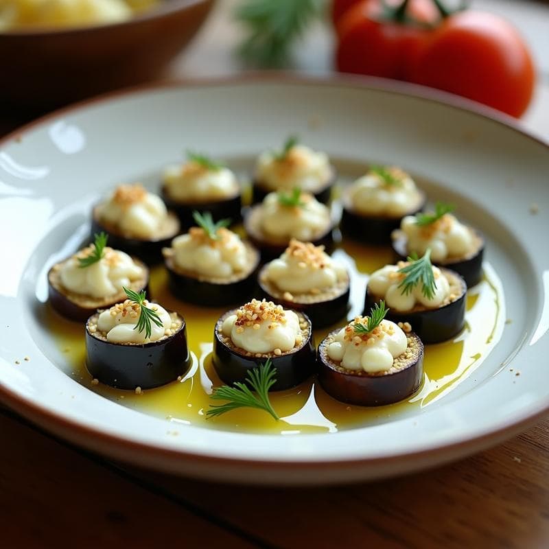 Bolitas de Queso Feta y Hierbas con Envoltura de Berenjena: Aperitivo Griego Sin Horno