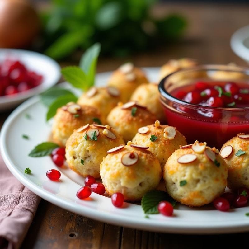 Bolitas de Queso Feta y Hierbas con Salsa de Granado: Entrante Griego en 15 Minutos