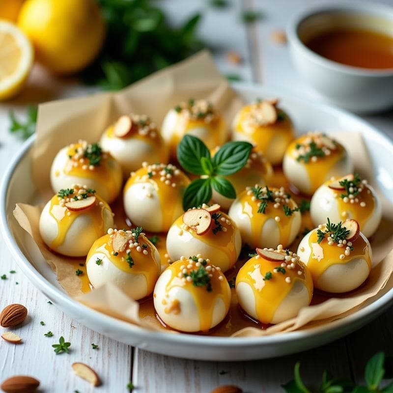 Bolitas de Queso Feta y Hierbas con Siena de Miel: Aperitivo Griega en 15 Minutos