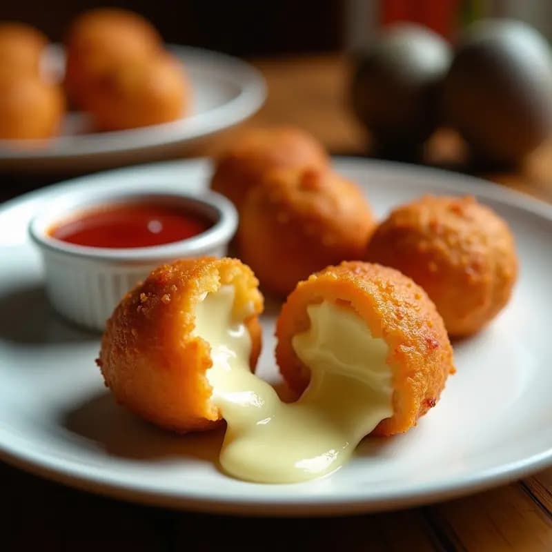 Bolitas de Queso Fritas con Mermelada de Guayaba y Queso Crema: Aperitivo Colombiano Irresistible