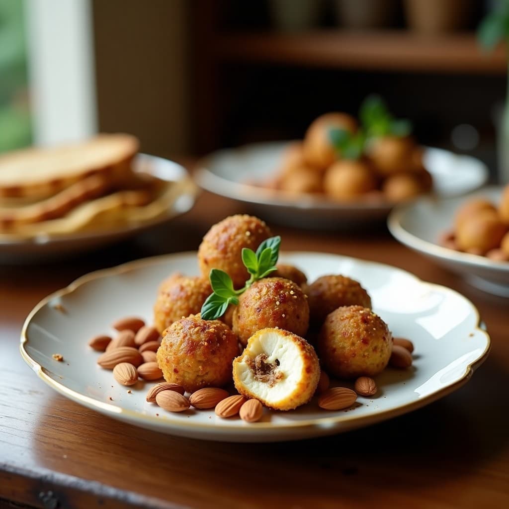 Bolitas de Queso Mediterráneo con Higos y Almendras: Entrante Sin Horno y Sin Gluten