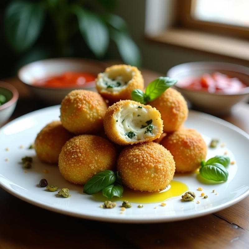 Bolitas de Queso Vegano y Albahaca: Receta en Airfryer Sin Gluten y Crujiente