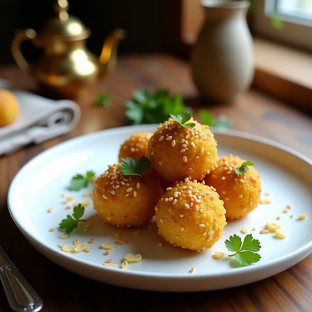 Bolitas de Quinoa y Almendra con Esencia de Azafrán: Aperitivo Árabe Crujiente en Airfryer