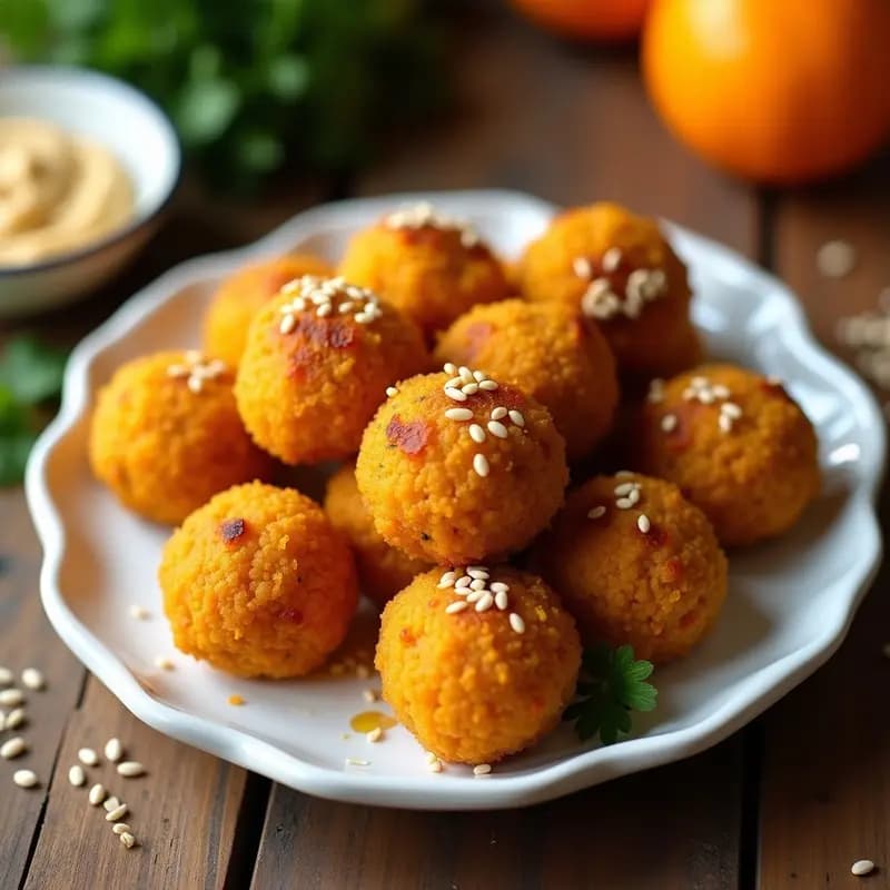 Bolitas de Quinoa y Calabaza con Especias de Baharat: Aperitivo Árabe Vegano y Crujiente