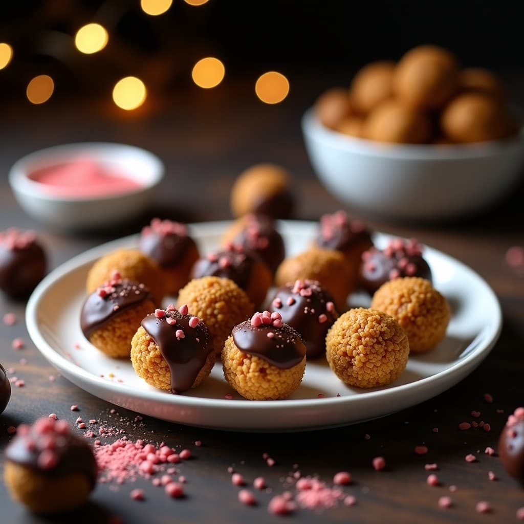 Bolitas de Quinoa Inflada y Chocolate 100% con Pimienta Rosa: Snack Vegano y Alto en Magnesio