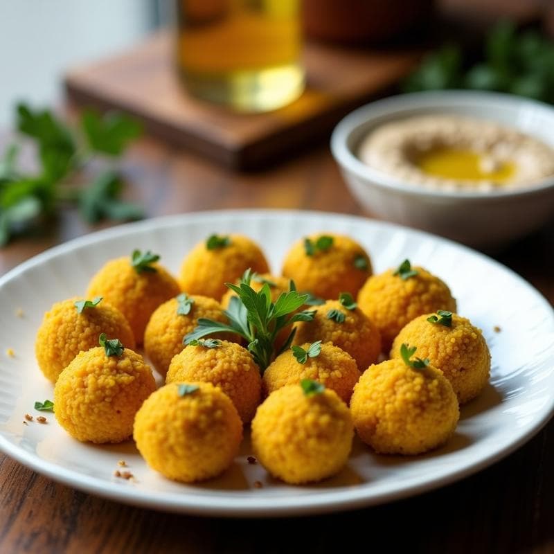 Bolitas de Quinoa y Cúrcuma con Salsa de Tahini: Aperitivo Dialéctico Sin Horno