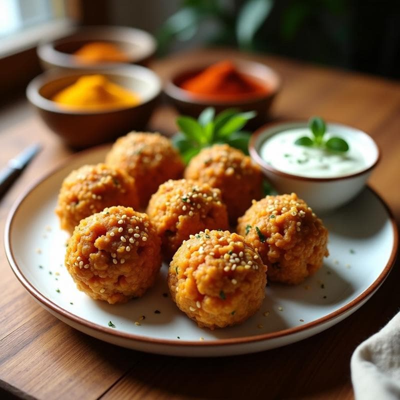 Bolitas de Quinoa y Lentejas con Especias de Ras el Hanout: Snack Proteico en Airfryer