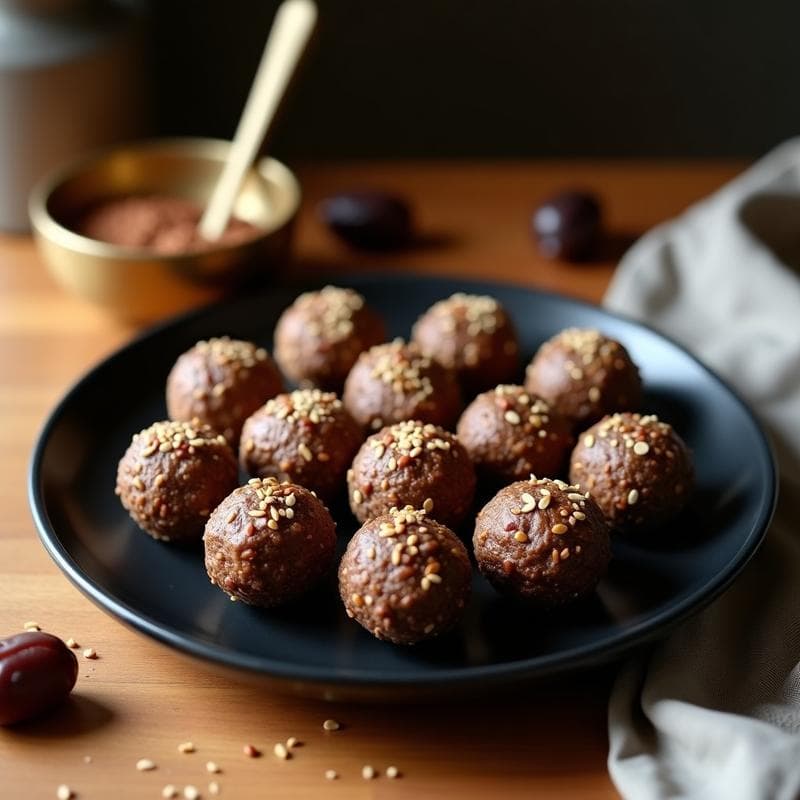 Bolitas de Teff y Dátiles con Especias Beréber: Snack Energético Etíope Sin Horno