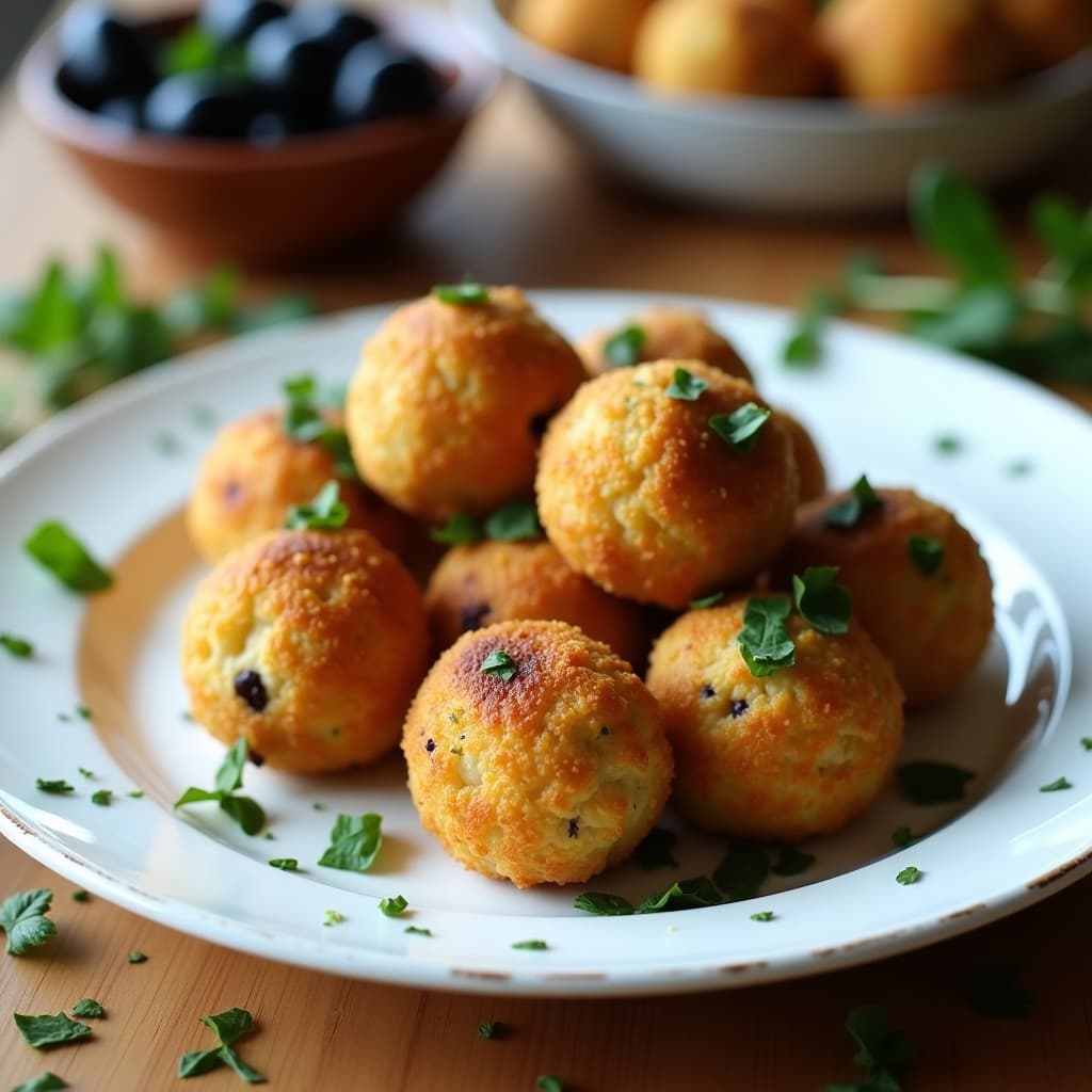 Bolitas de Tofu Ahumado y Aceitunas Kalamata con Hierbas Provenzales: Aperitivo Francés