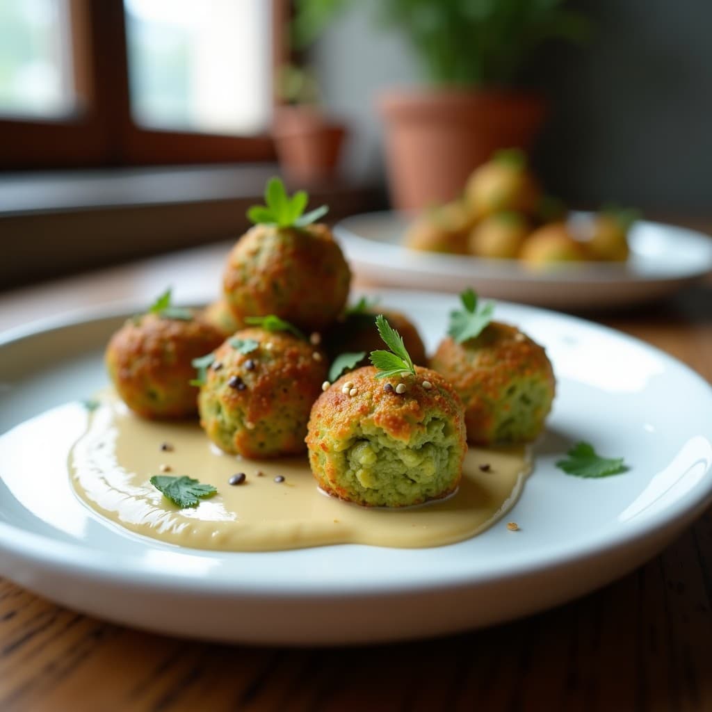 Bolitas de Tofu y Espirulina con Salsa de Tahini: Receta Vegana Alta en Proteína en 15 Minutos