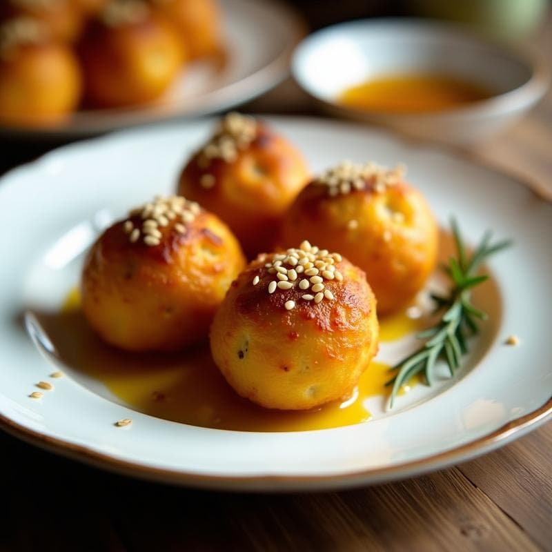 Bolitas de Zapallo y Queso de cabra: Aperitivo Argentino al Horno con Miel