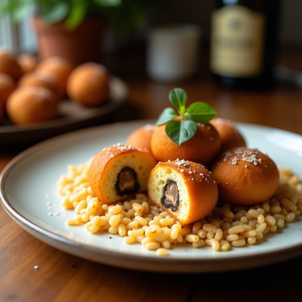 Bmbolle de Arroz Integral Rellenas de Champiñones Portobello: Receta en Airfryer Sin Gluten