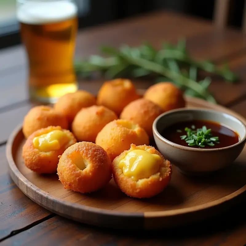 Bollen de Queso Gouda y Mostaza con Salsa de Cerveza: Aperitivo Holandés en Airfryer