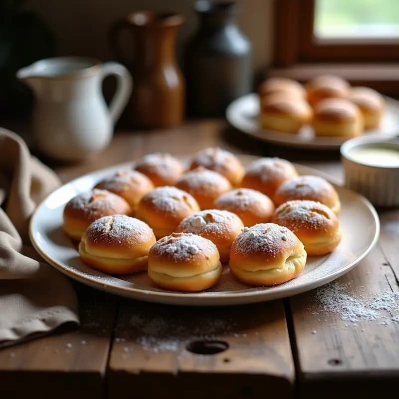 Bollen de Viento Holandeses con Azúcar Glass: Postre Tradicional Sin Lactosa