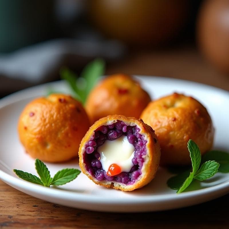 Bollitos de Maíz Morado Rellenos de Queso y Rocoto: Receta Peruana en Airfryer