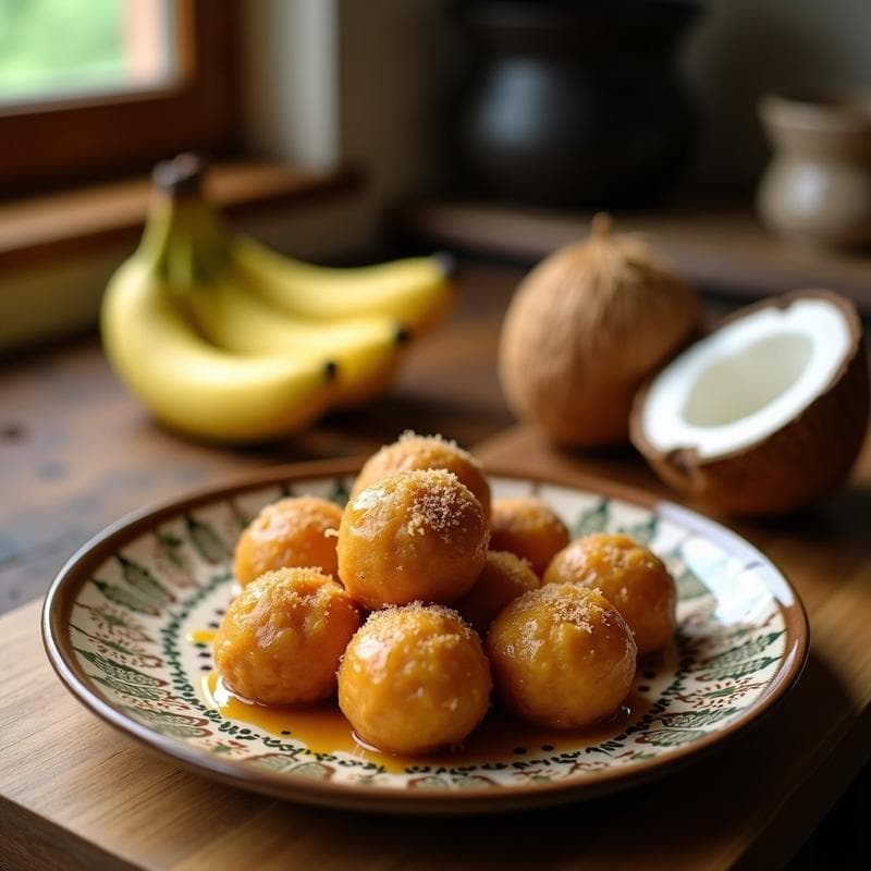 Bollitos de plátano macho y coco: Aperitivo caribeño sin gluten en airfryer