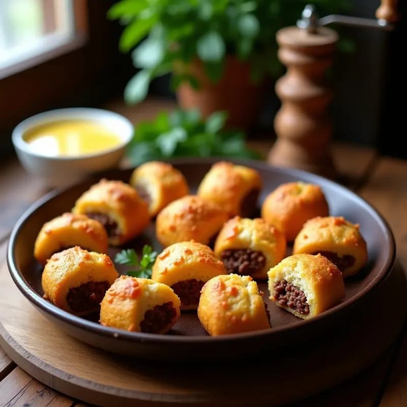 Bollitos de Yuca Rellenos de Carne Molida y Pasas: Aperitivo Colombiano en Horno
