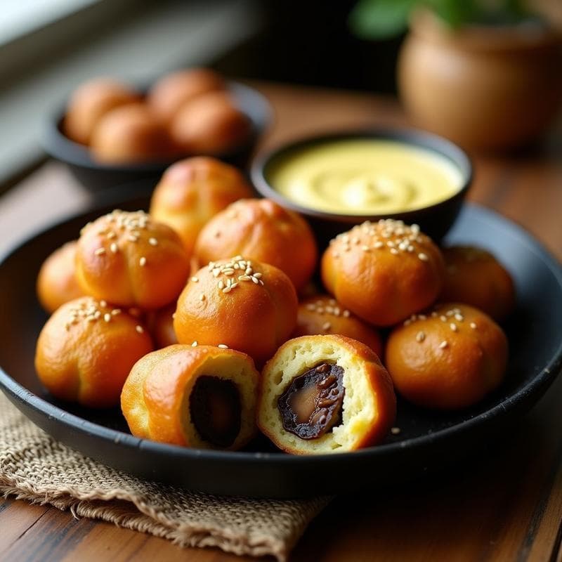 Bollitos de Yuca Rellenos de Hongos Portobello: Receta Peruana Sin Gluten en Airfryer