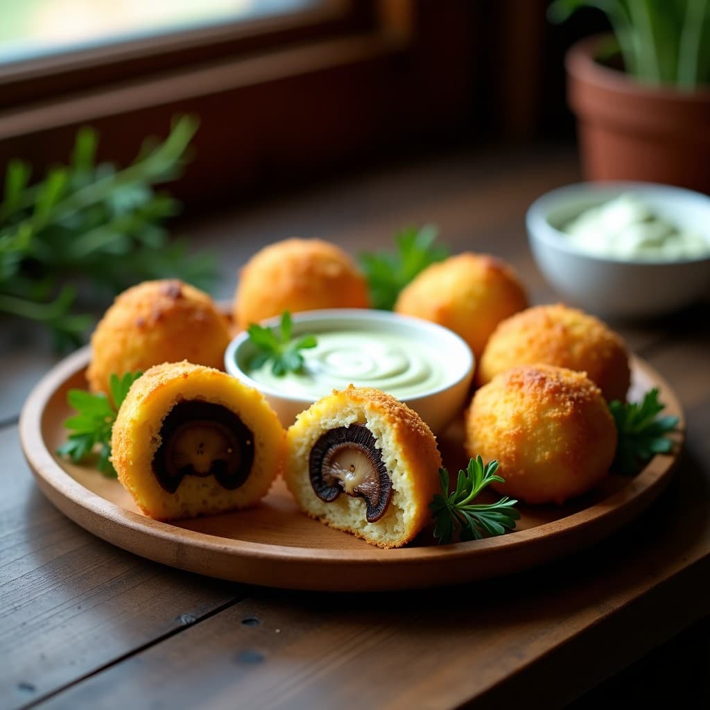 Bollitos de Yuca y Queso de Castaña con Relleno de Hongos Portobello: Aperitivo Colombiano Keto