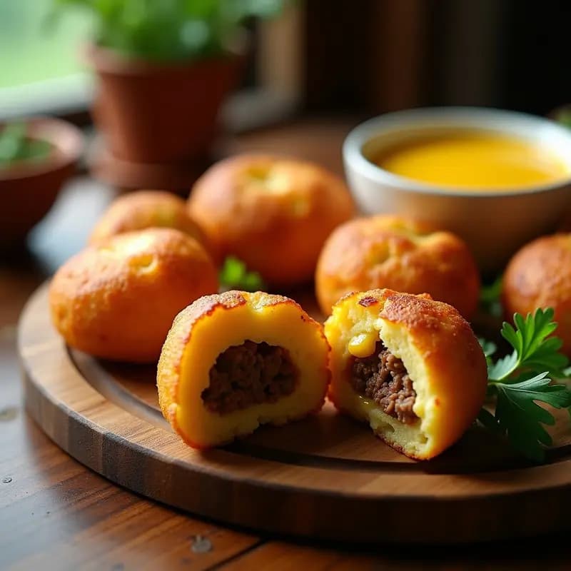 Bollitos de Yuca Rellenos de Carne y Queso: Receta Peruana Crujiente en Airfryer en 20 Minutos