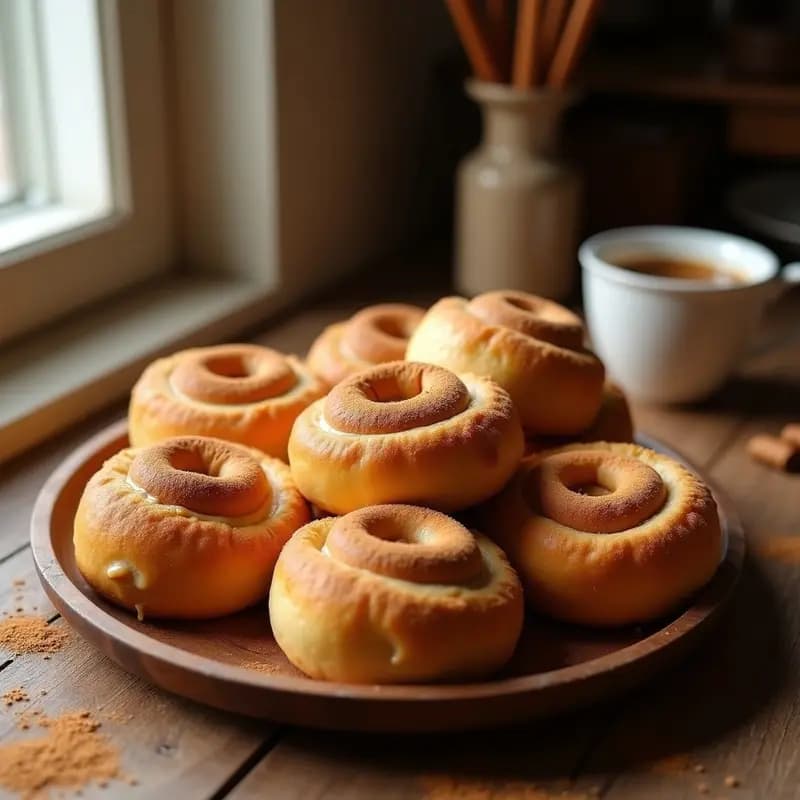 Bollos de Canela Rellenos de Crema de Cacahuete: Desayuno Colombiano Proteico y Sin Harina