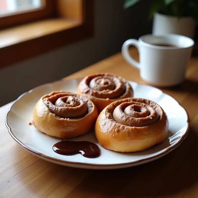 Bollos de Canela Rellenos de Crema de Castañas y Chocolate: Postre Escandinavo sin Horno