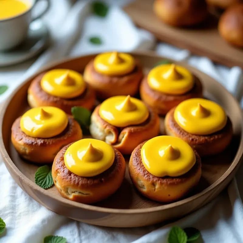 Bollos de Canela con Crema de Cúrcuma: Desayuno Escandinavo Keto y Sin Gluten