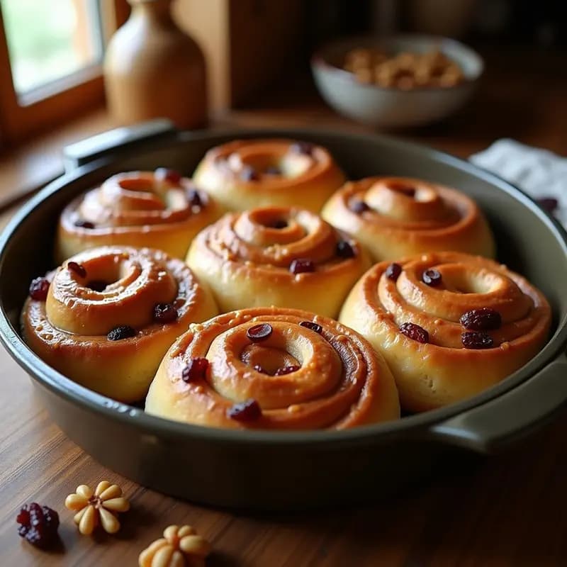 Bollos de Canela Suizos con Pasas y Nueces: Receta Tradicional en Thermomix