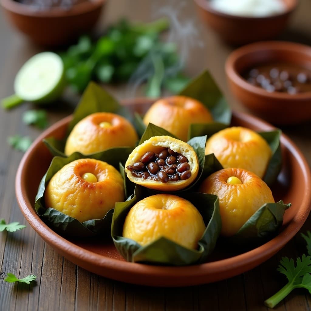 Bollos de Maíz Rellenos de Frijoles Negros y Chipotle: Receta Guatemalteca en Olla Lenta