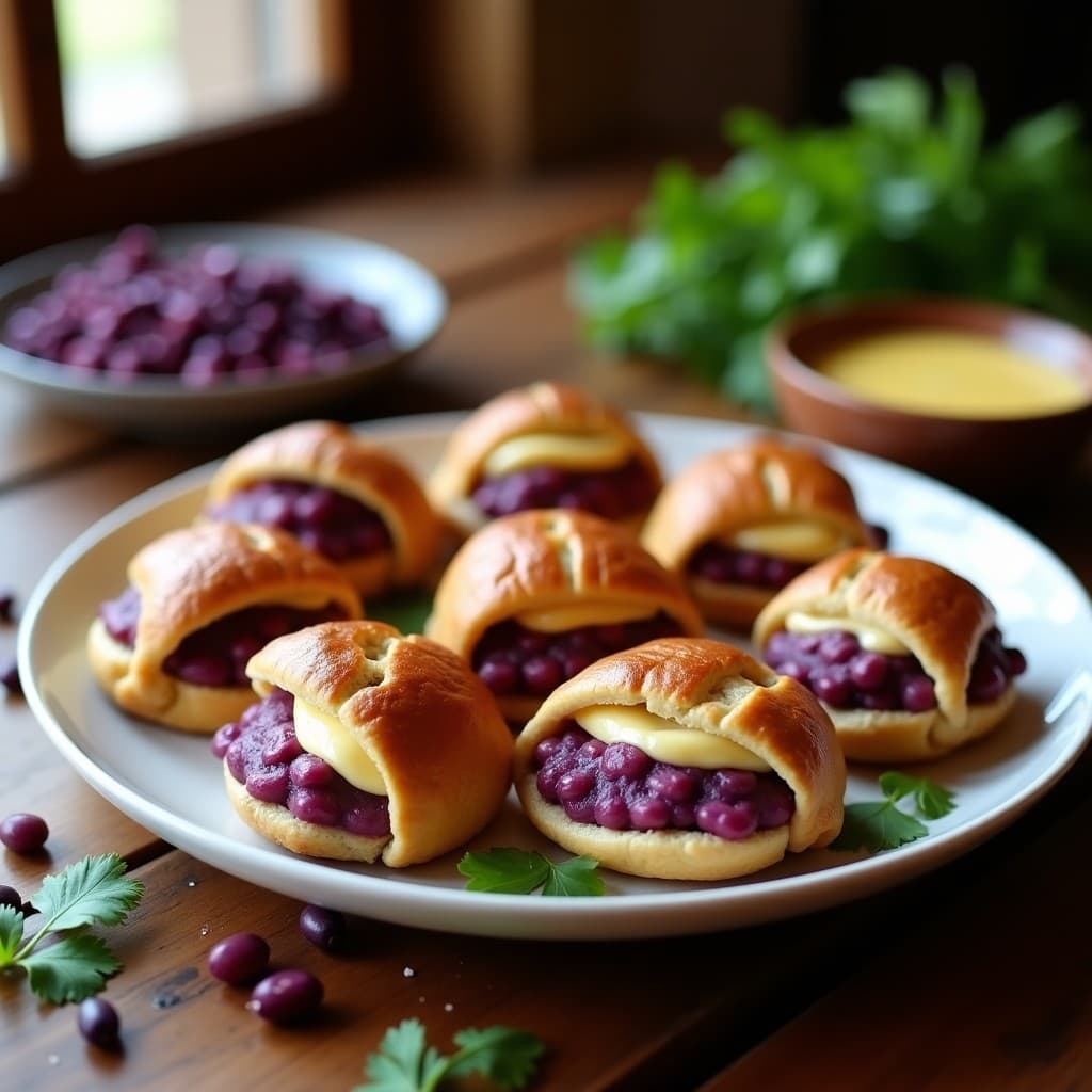 Bollos de Maíz Morado Rellenos de Queso de Anacardos: Receta Peruana Sin Lácteos en Horno
