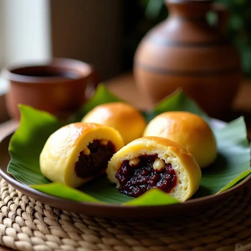 Bollos de Maíz Rellenos de Queso Fresco y Mermelada de Higo: Desayuno Salvadoreno Tradicional