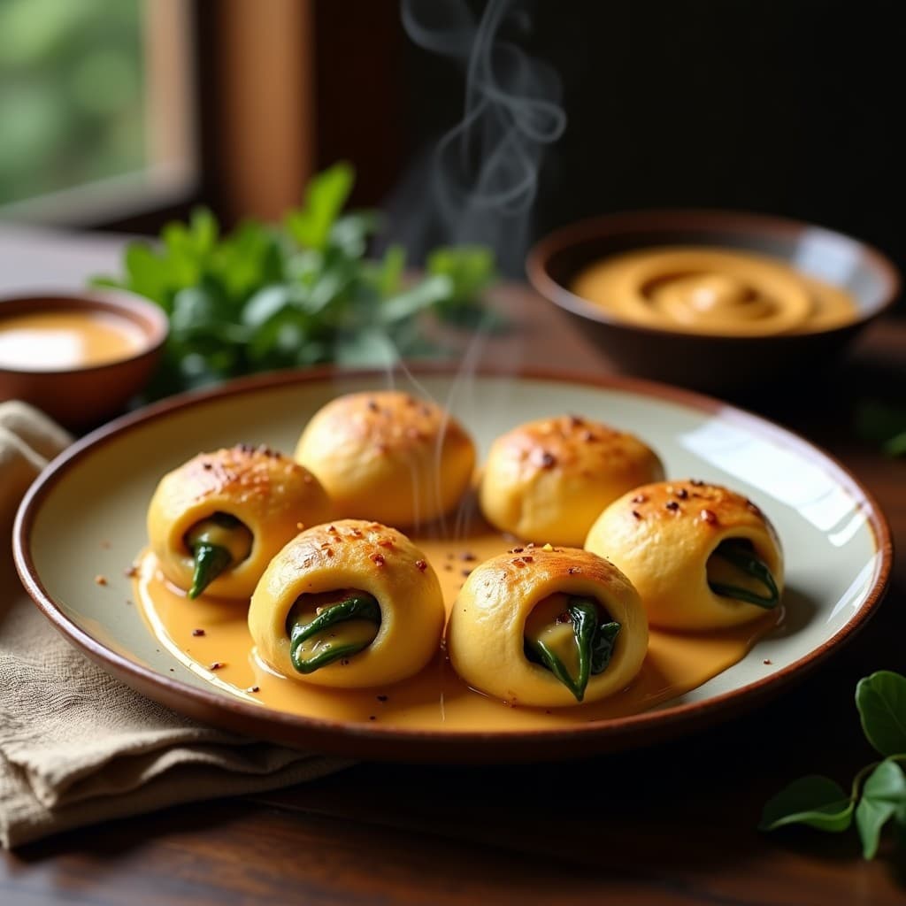 Bollos de Maíz Rellenos de Rajas con Crema de Chile Paso: Receta Mexicana en Olla Rápida