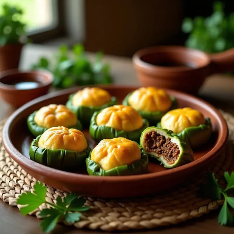 Bollos de Maíz Rellenos de Carne de Res: Receta Colombiana Tradicional en Olla