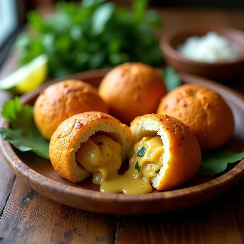 Bollos de Masa de Mandioca Rellenos de Pollo al Curry: Receta Brasileña en Airfryer Sin Gluten