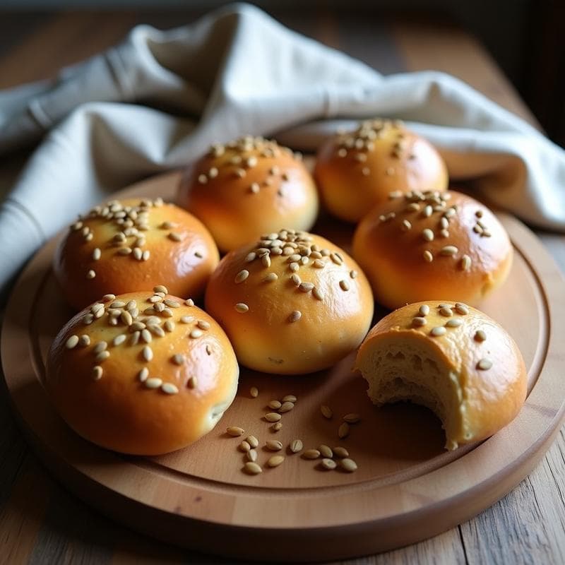 Bollos de Masa Madre con Semillas de Girasol: Receta Alemana Sin Gluten y en Airfryer