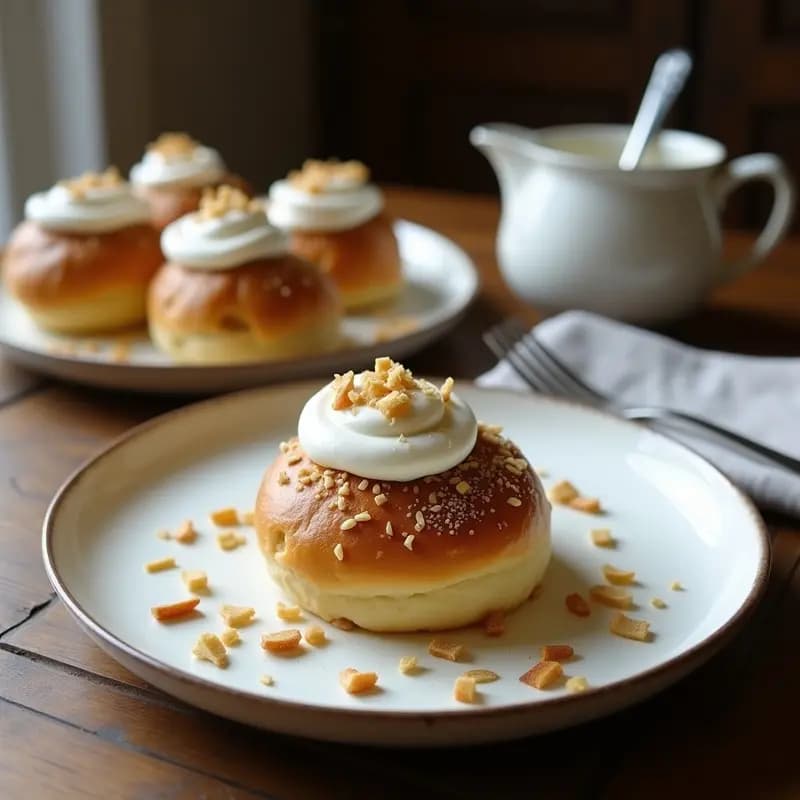 Børksdagsboller Noruegos con Cardamomo y Crema de Coco: Bollos Escandinavos Sin Lactosa