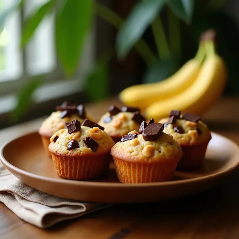 Bollos de Plátano y Cacahuete con Chocolate Negro: Desayuno Colombiano Sin Harina
