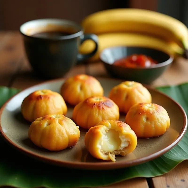 Bollos de Plátano Macho Rellenos de Queso Costeño: Receta Venezolana Dulce y Salada