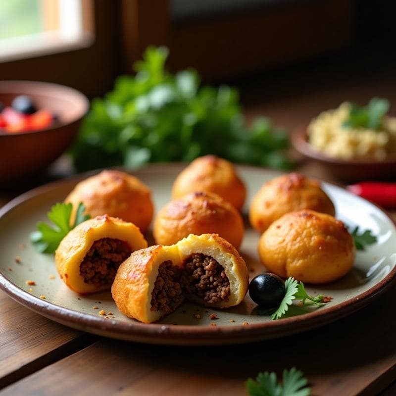 Bollos de Yuca Rellenos de Carne Molida y Aceitunas: Receta Colombiana en Airfryer Sin Harina