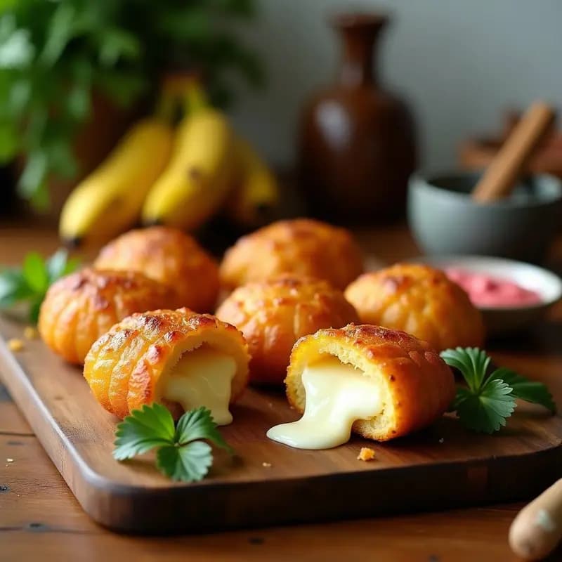Bollos de Yuca Rellenos de Queso Mozzarella y Jenjibre: Desayuno Puertorriqueño en Airfryer